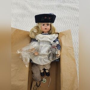 Boyd's Collection Yesterday's Child Leslie Doll with bear, milk, and cookie